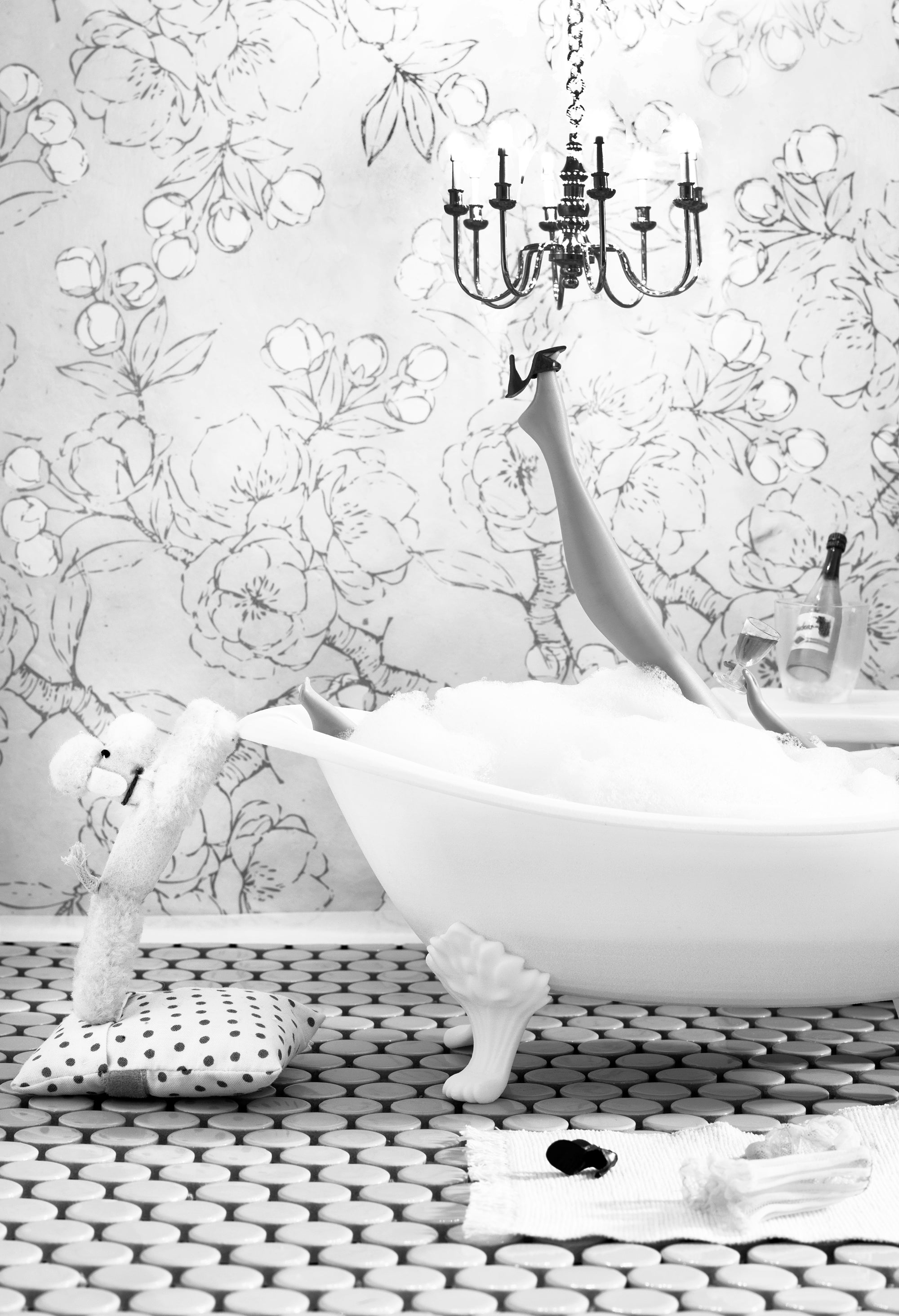 Bath-Time Leg (B&W)