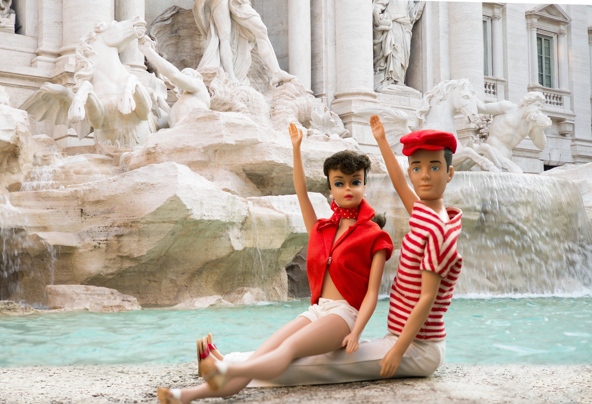 Barbie and Ken at the Trevi Fountain