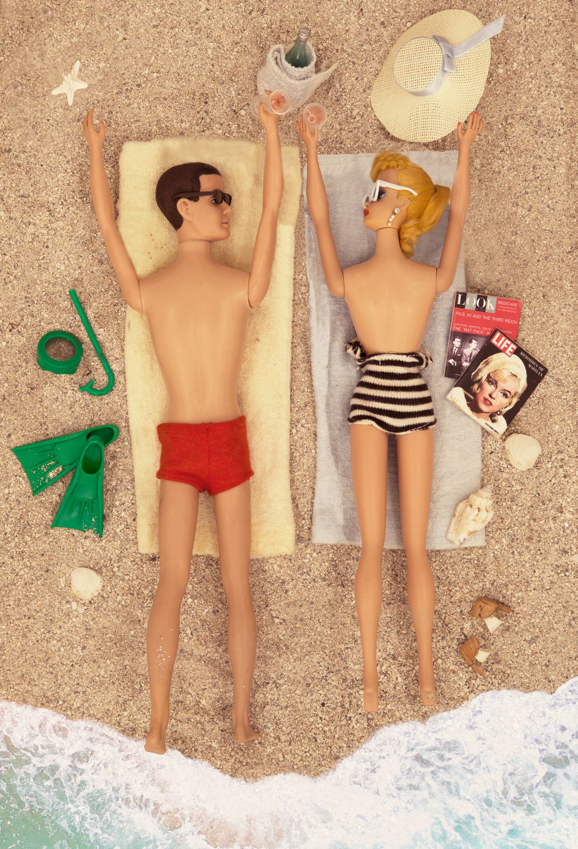 Beach Day Couples (Blond Barbie and Ken)