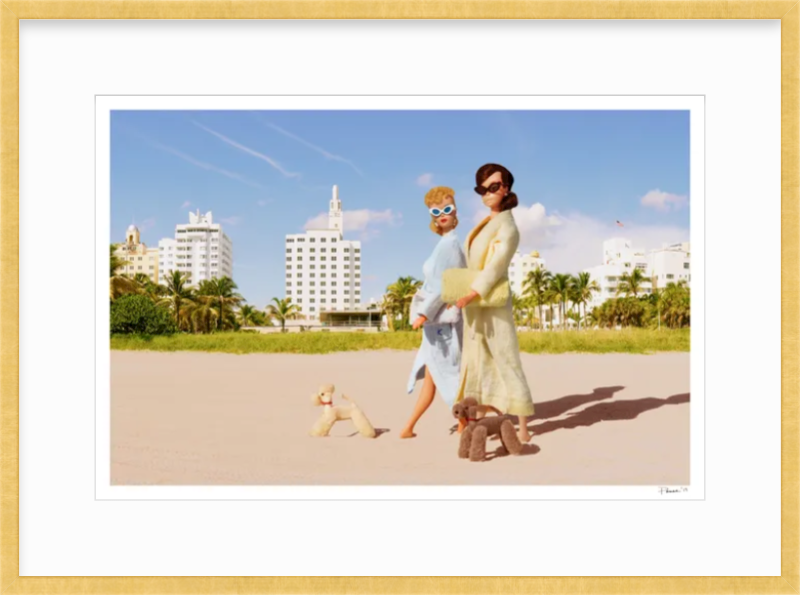 Girls Morning Stroll on the Beach