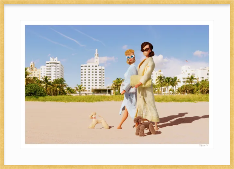 Girls Morning Stroll on the Beach