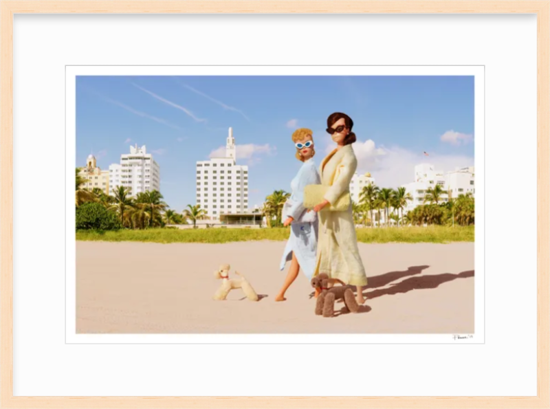 Girls Morning Stroll on the Beach