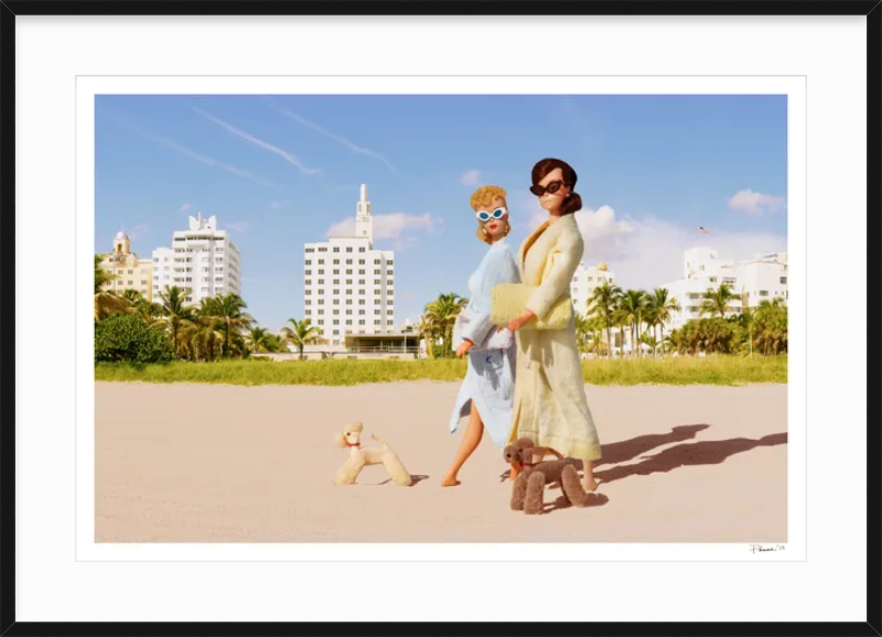 Girls Morning Stroll on the Beach