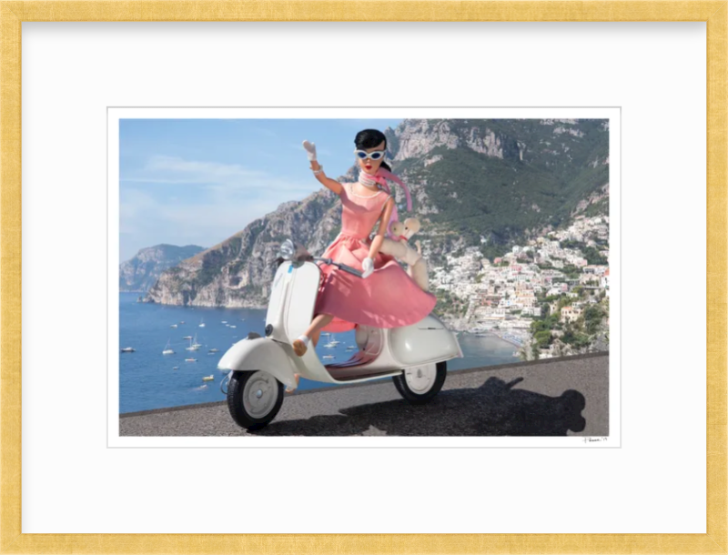 Scootering in Positano (Brunette)