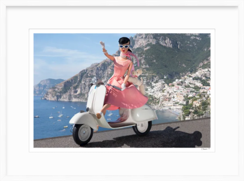 Scootering in Positano (Brunette)