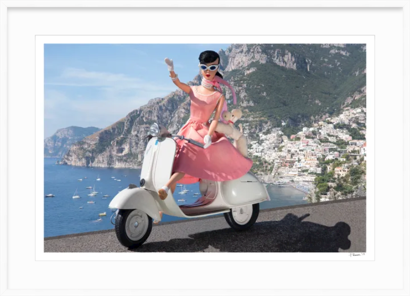 Scootering in Positano (Brunette)