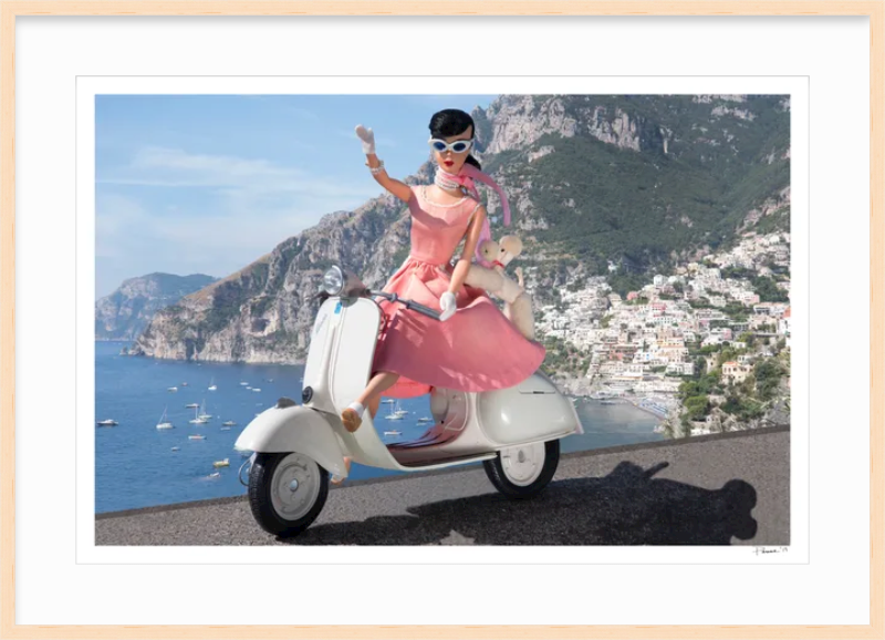 Scootering in Positano (Brunette)