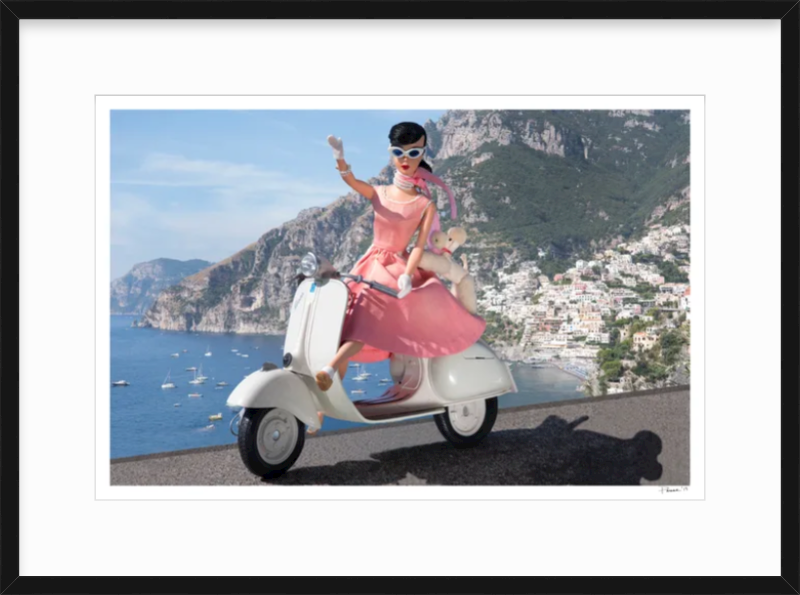 Scootering in Positano (Brunette)