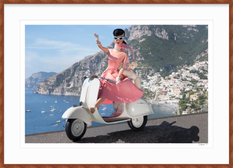 Scootering in Positano (Brunette)