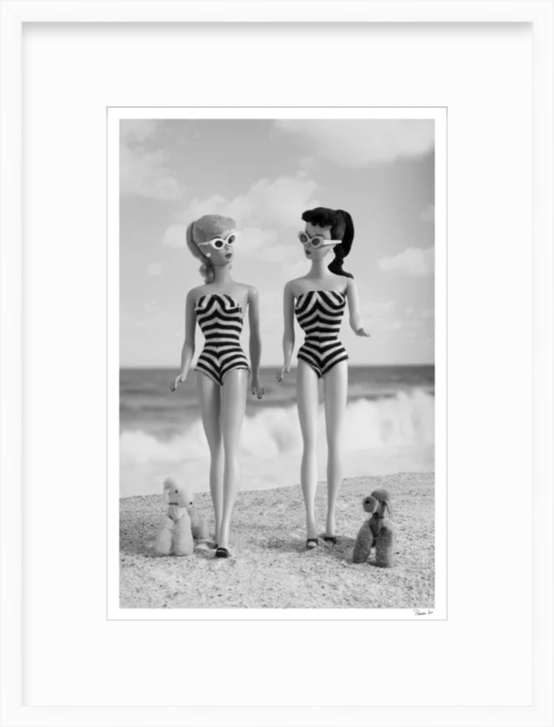 Beach Girls Walking (Black & White)