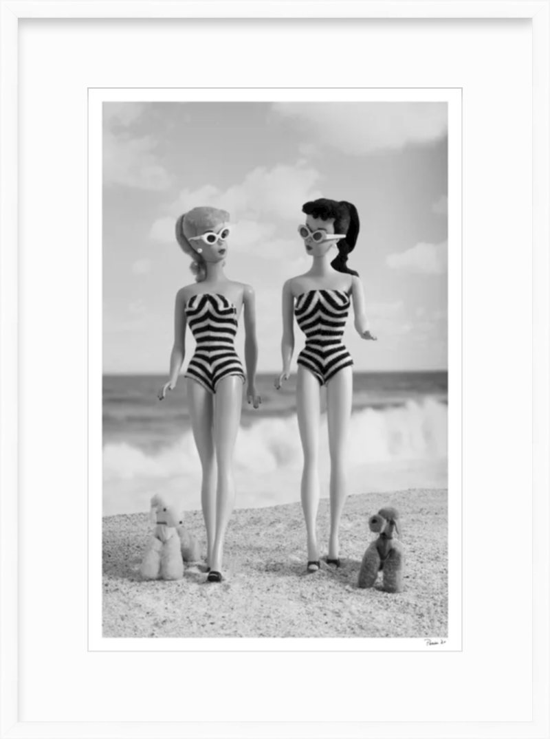 Beach Girls Walking (Black & White)