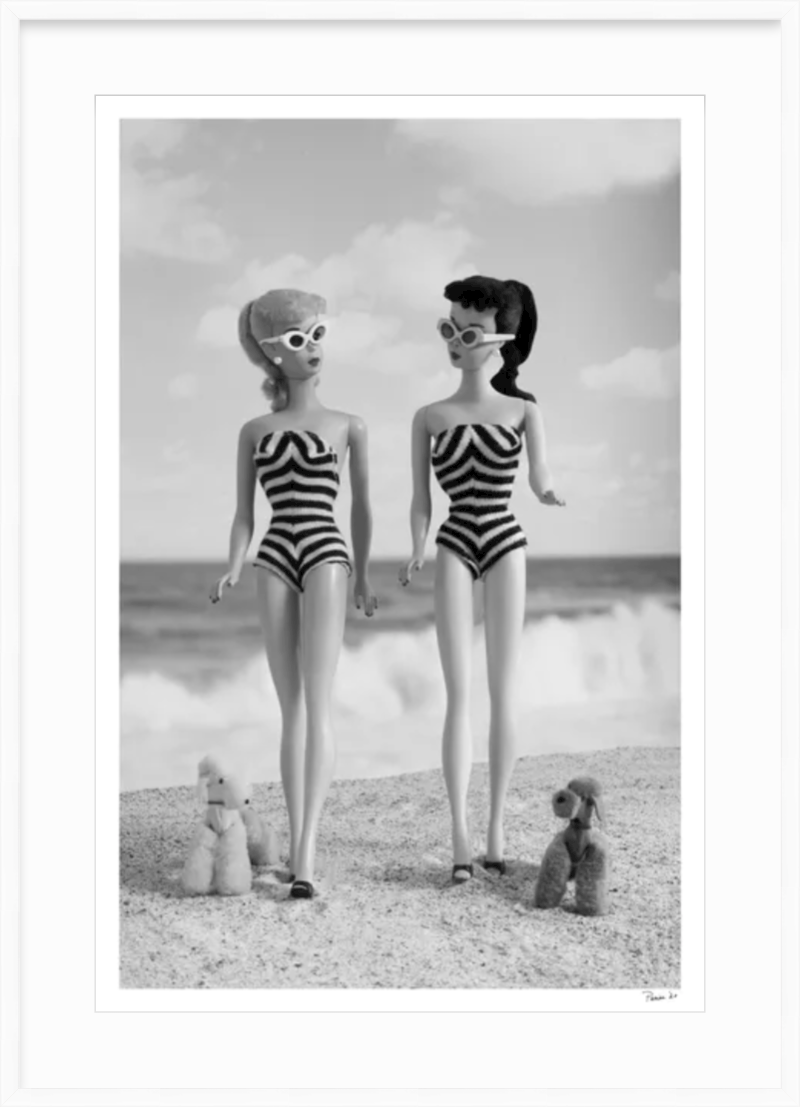 Beach Girls Walking (Black & White)