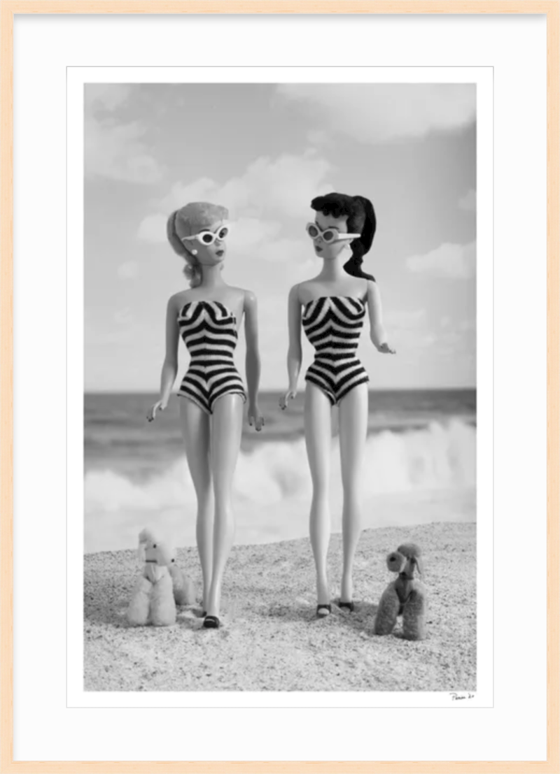 Beach Girls Walking (Black & White)