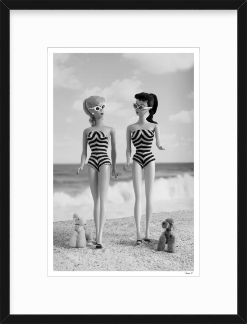 Beach Girls Walking (Black & White)