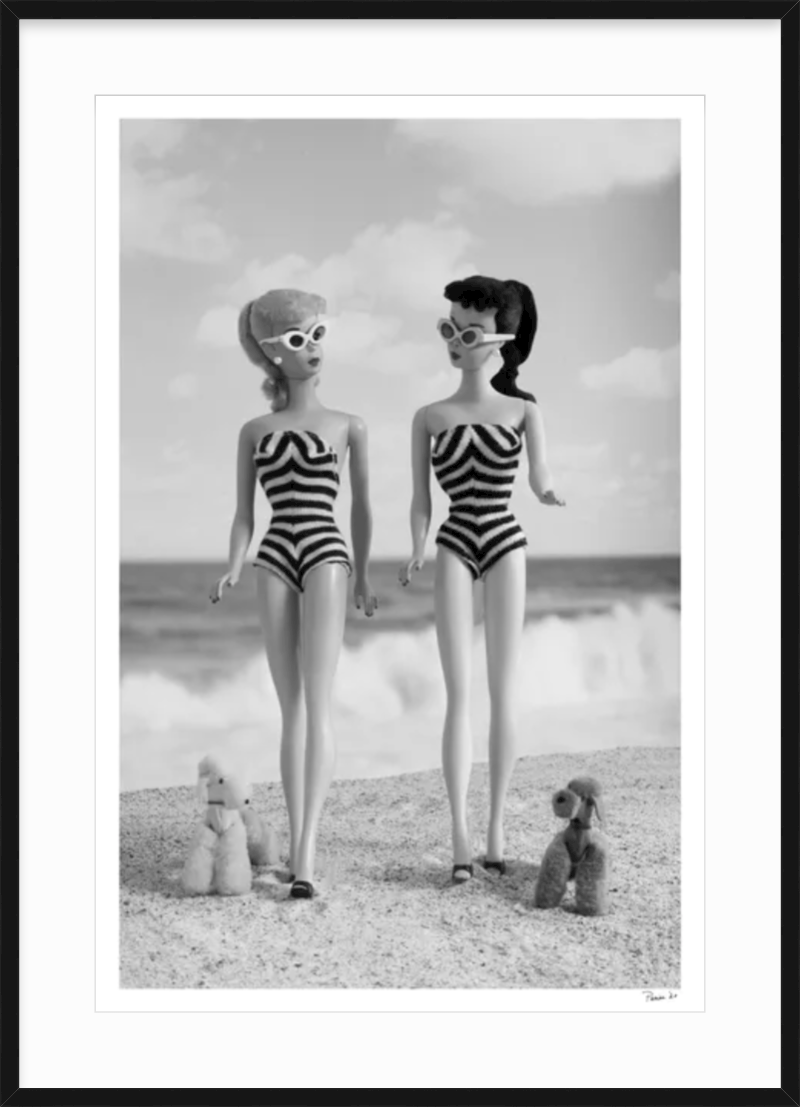 Beach Girls Walking (Black & White)