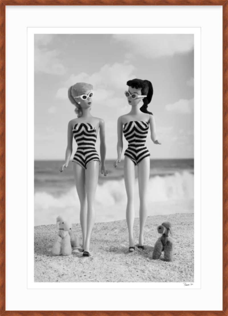 Beach Girls Walking (Black & White)